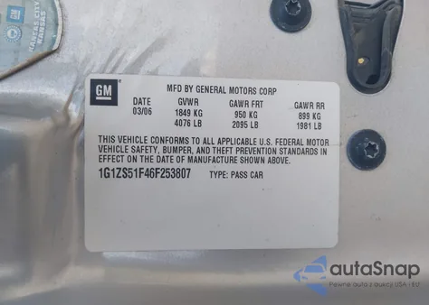 2006 Chevrolet Malibu Ls from USA, damaged, VIN 1G1ZS51F46F253807